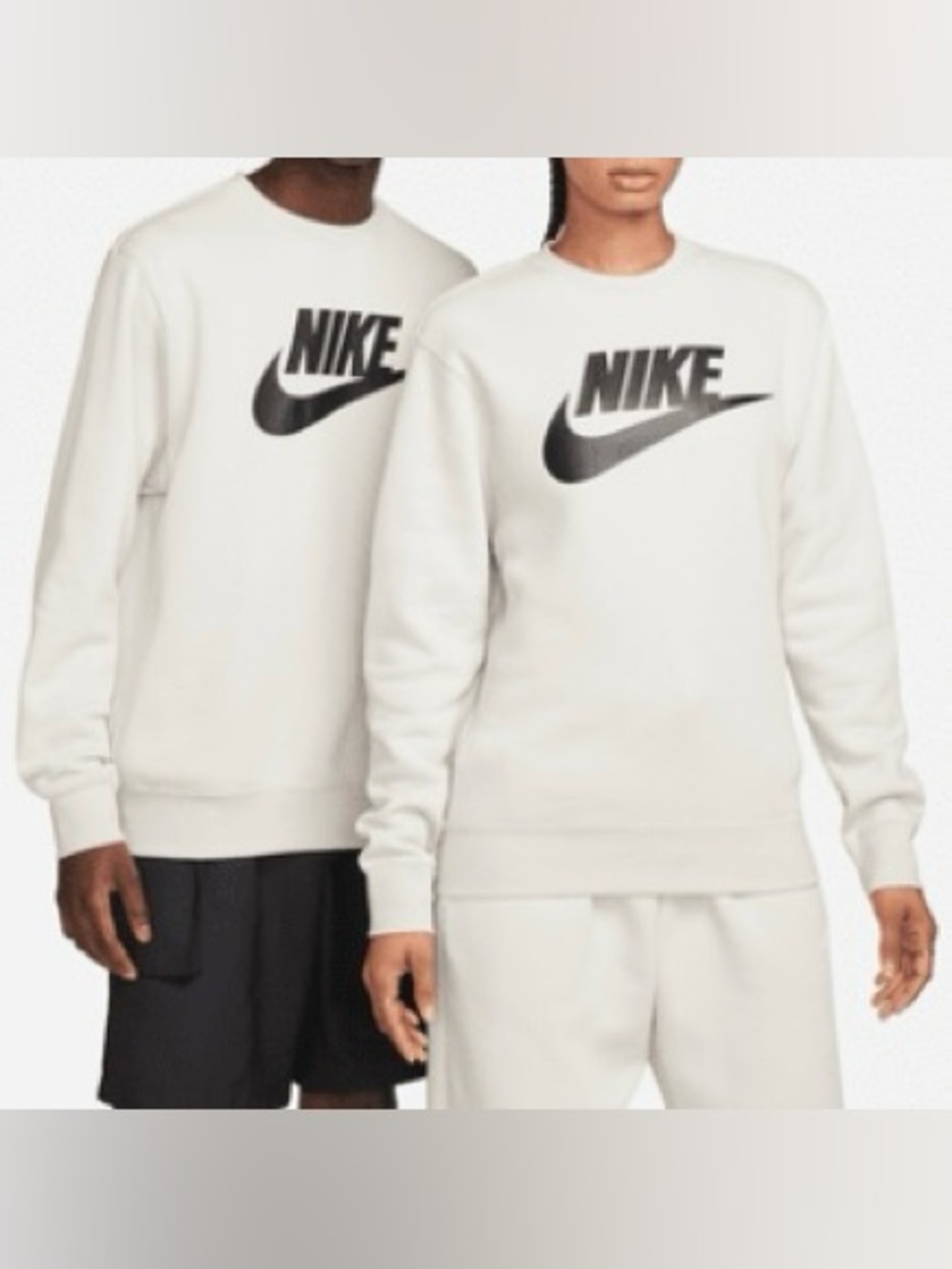 Nike Sportswear Club Fleece Men's Graphic Crew DQ4912-072 Light Bone Size M